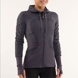Lululemon Athletica Dance Studio Reversible Jacket Dark Gray Coal Hoodie